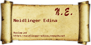 Neidlinger Edina névjegykártya
